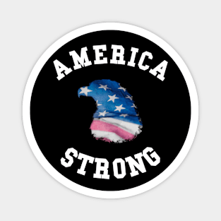 🦅 America Strong, 1776, Eagle Head Flag, Patriotic Magnet